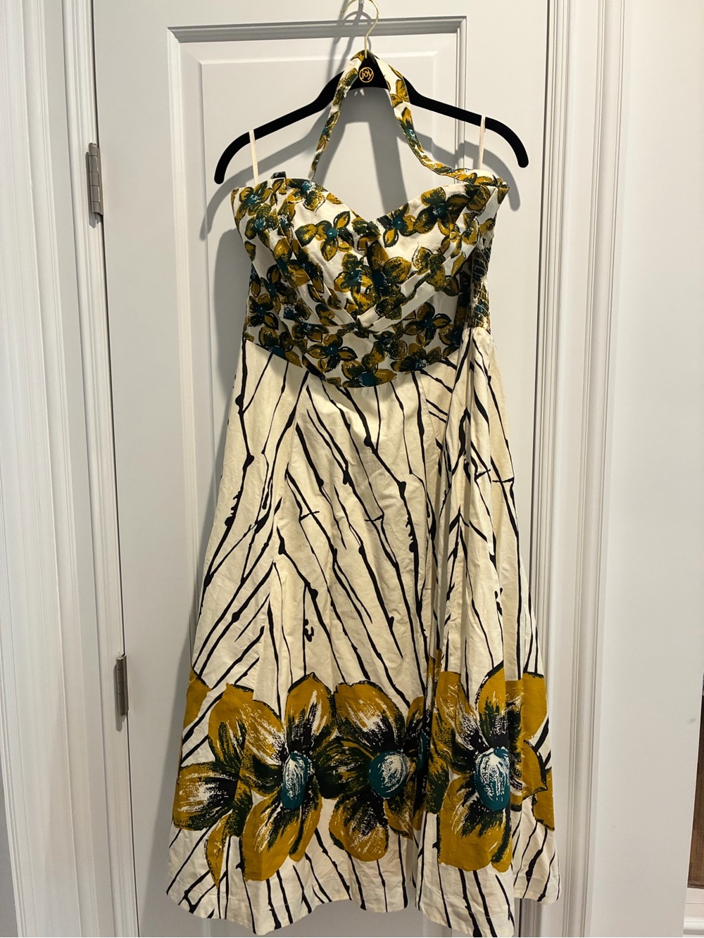 NWT Anthropologie Floral Halter Midi 16W Plus Size Petticoat Full Skirt Dress - Picture 4 of 10